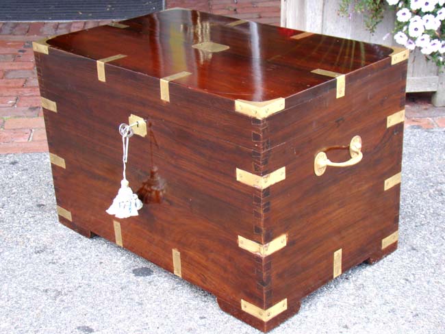A fine late Victorian brass mounted Rosewood Regimental Silver Chest circa 1880